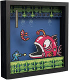 Pixel Frames Mega Man 2 Lantern Fish 9x9 Inches Shadow Box Art - Officially Licensed Capcom