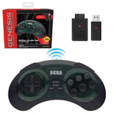 Retro-Bit Sega Genesis 2.4 GHz Wireless Controller 8-Button Arcade Pad for Sega Genesis Original/Mini, Nintendo Switch, PC, Mac - Shadow