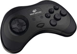 Retro-Bit Official Sega Saturn 2.4 GHz Wireless Controller 8-Button Arcade Pad for Sega Saturn, Sega Genesis Mini, Nintendo Switch, PS3, PC, Mac -Black