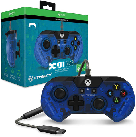 Hyperkin Official X91 Ice Wired Controller for Xbox One/ Windows 10 PC - Pacific Blue