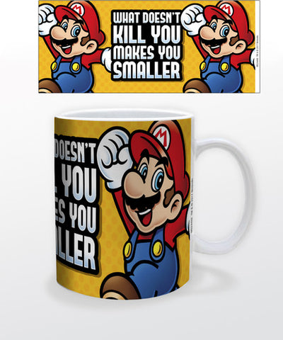 Pyramid America Super Mario Makes You Smaller Mug - 11 oz. Unique Ceramic Cup for Coffee, Cocoa & Tea Drinkers - Chip Resistant & Printed Both Sides