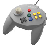 Retro-Bit Tribute 64 Wired Controller for Nintendo N64 - Original Port - Classic Gray