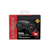 Retro-Bit Official Sega Genesis BIG6 Style USB Arcade Controller Pad for Sega Genesis Mini, Switch, PC, Mac, Steam, RetroPie, Raspberry Pi - USB Port - Black