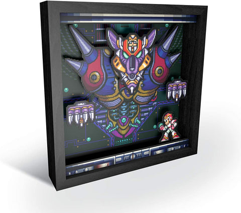 Pixel Frames Capcom Mega Man - Boss Fight 9x9 Inches Shadow Box Art - Officially Licensed