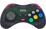 Retro-Bit Official Sega Saturn Bluetooth Controller 8-Button Arcade Pad for Nintendo Switch, PC, Mac, Steam - Slate Grey