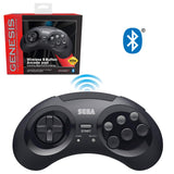 Retro-Bit Official Sega Genesis Bluetooth Controller 8-Button Arcade Pad for Nintendo Switch, Android, PC, Mac, Steam - Black